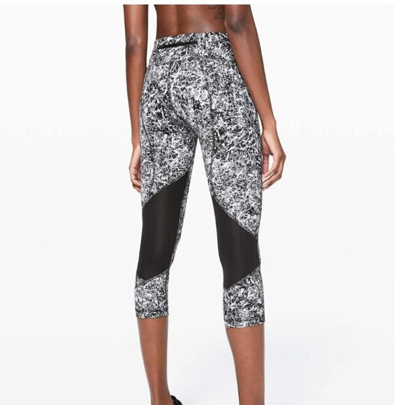 Lululemon Pace Rival Crop *22" Paint Splash Silver Drop Multi / Black - Picture 6 of 6